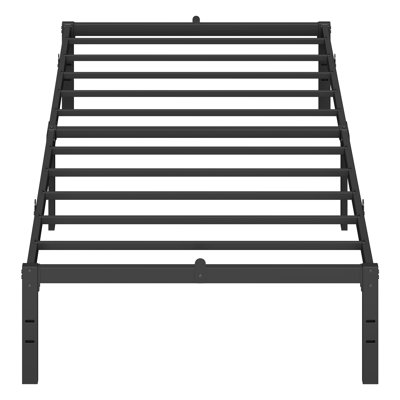 Metal Bed Frame, 190 Cm, Under-Bed Space, Modern Style, For Guest Room, Easy Assembly, Ink Black