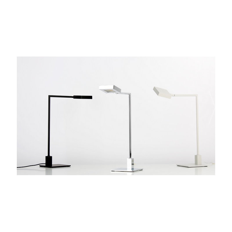 Square LED Desk Table Lamp, Matt White