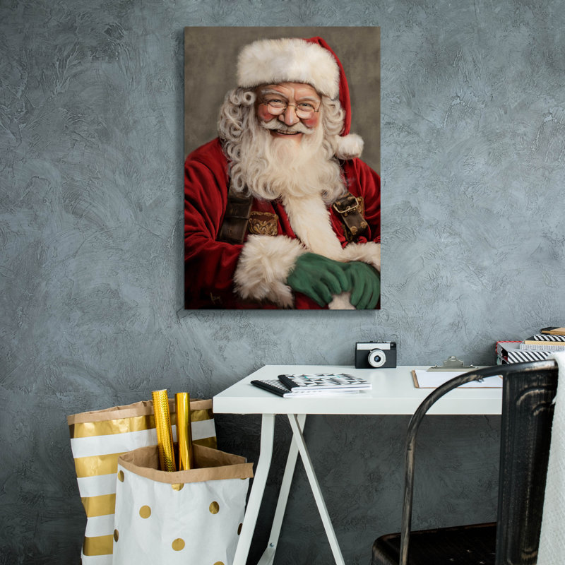 «Nostalgic Santa» par Ashley Bradley, art mural sur toile, H 26 po x l 18 po x P 0,75 po