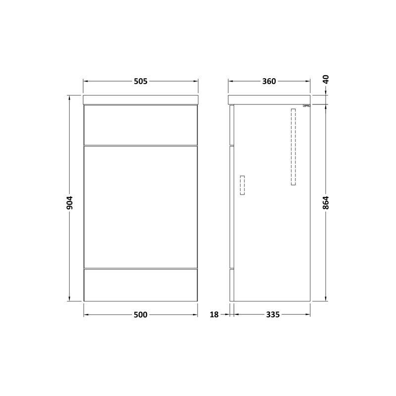 Bathroom Storage Cabinet, 90.4cm H x 50.3cm W x 35.5cm D