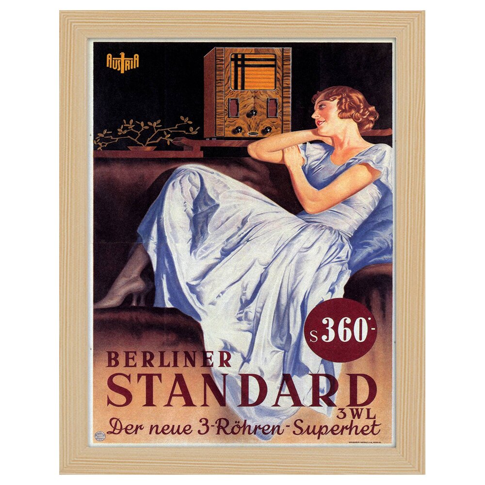 Leinwandbild Vintage Advertising Poster Berliner Standard