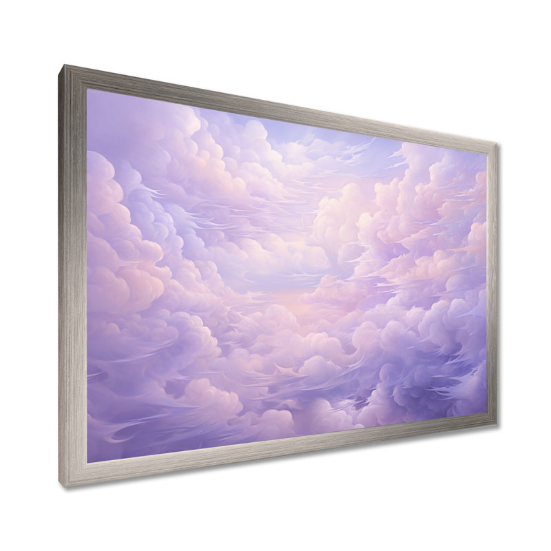 Impression sur toile mauve pastel mauve, H 30 po x l 40 po x P 1,5 po, Cadre photo argenté