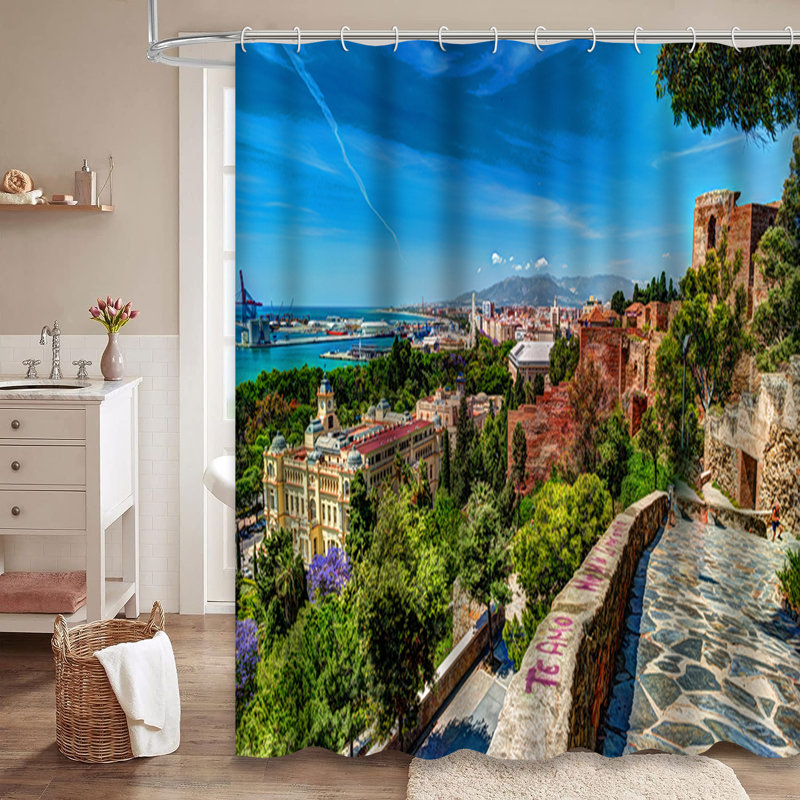 Rideau de douche avec 12 crochets, 72" L x 78" W