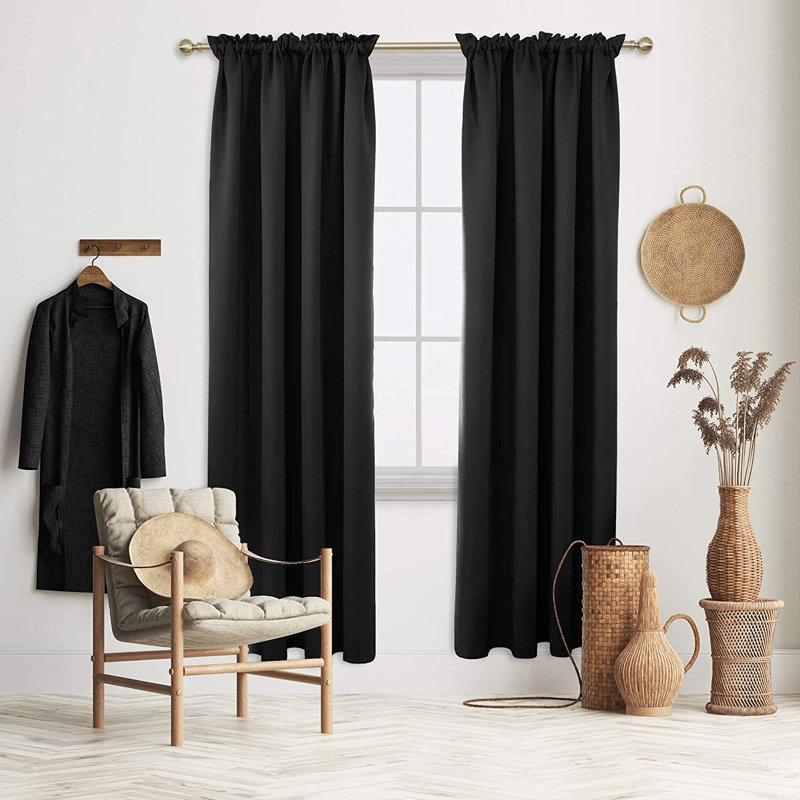 Peniste Room Darkening Curtain Pair, 52" W x 95" L, Red