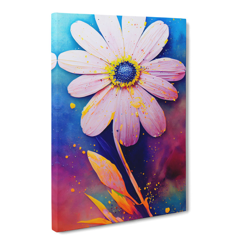 Daisy Flower Splatter Vol.4 - Wrapped Canvas, 50cm H x 35cm W x 3cm D