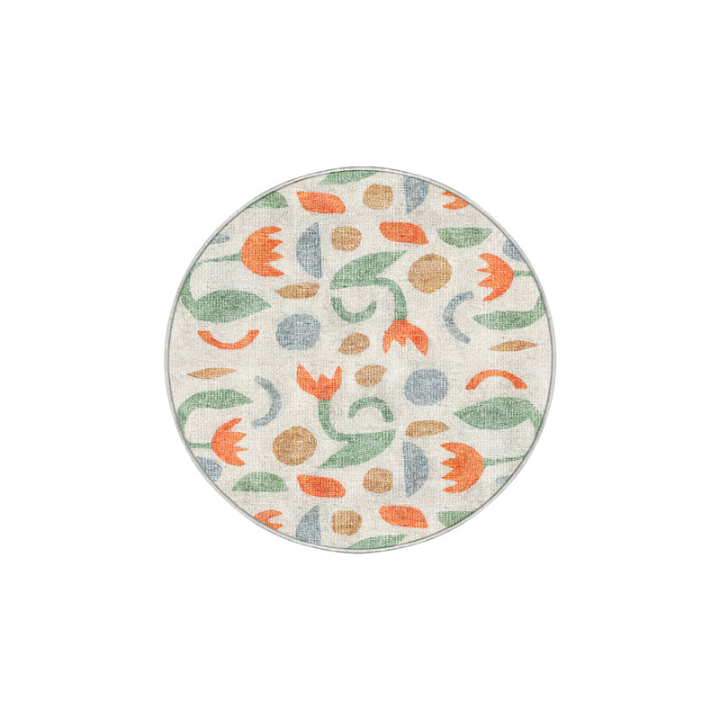 Tapis Fionna avec envers antidérapant, Rond 5 pi
