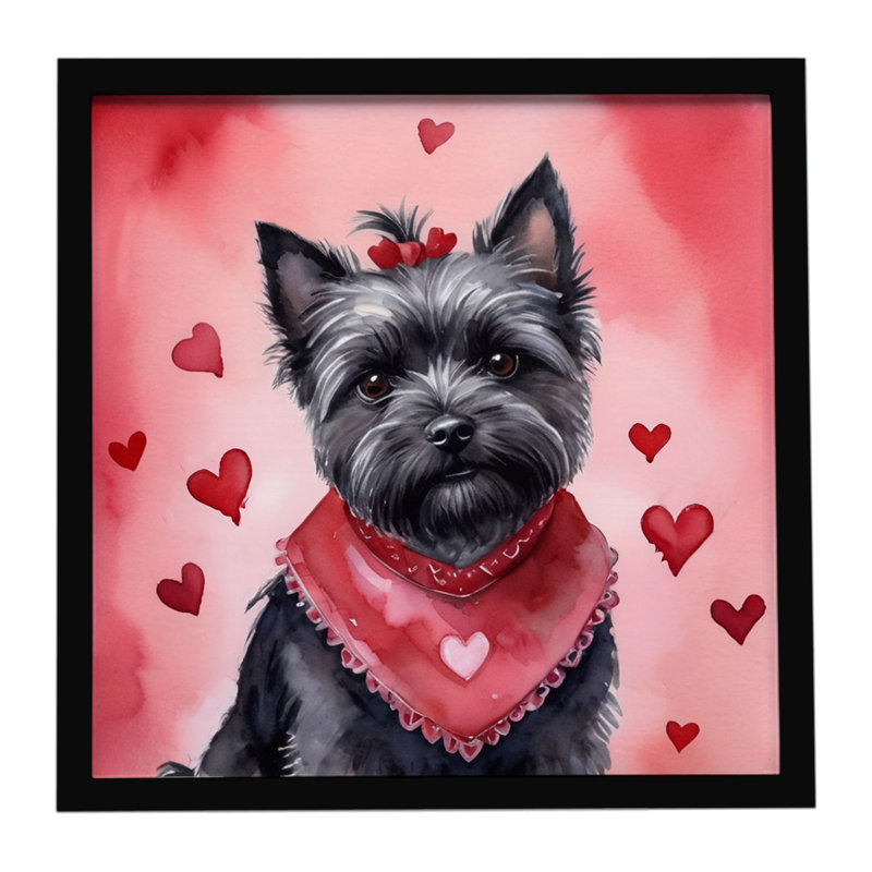 Cairn Terrier My Valentine, reproduction d'art encadrée
