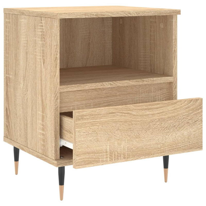 Mushaim 40cm W Manufactured Wood Bedside Table, Sonoma Oak, Individual