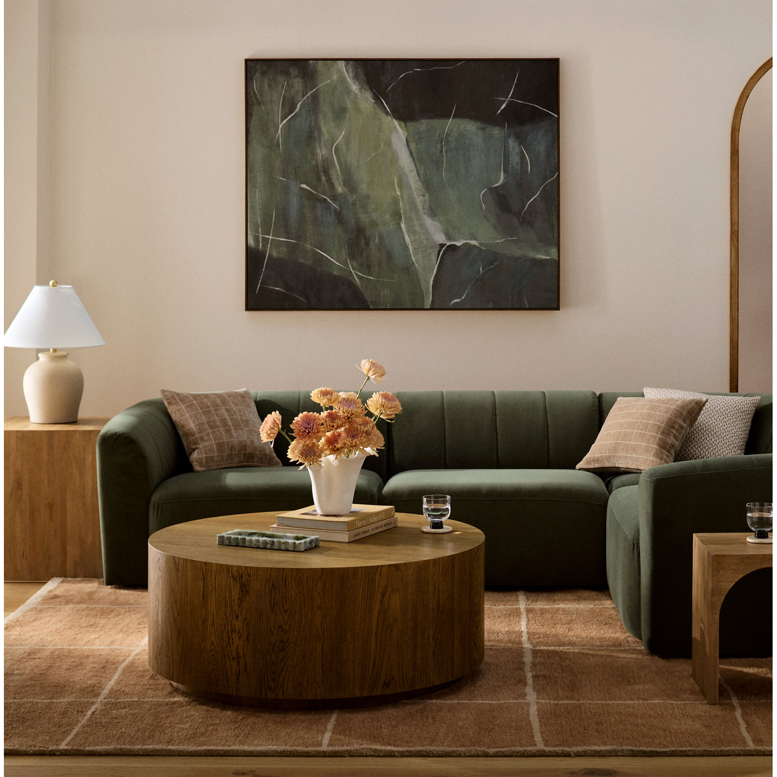 Modern & Contemporary Framed Canvas, Green/Black