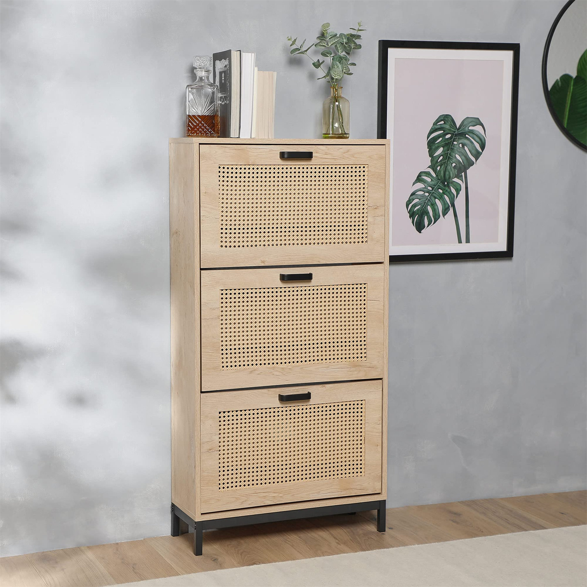 VonHaus Lena Rattan Shoe Storage Cabinet Reviews