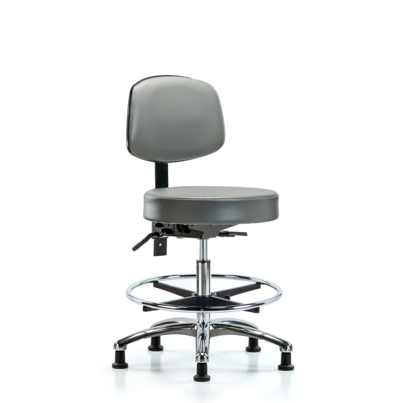 Kuiana Vinyl Task Chair, Storm, Glides