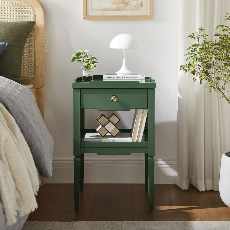 Finchley  1-Drawer Nightstand, Green