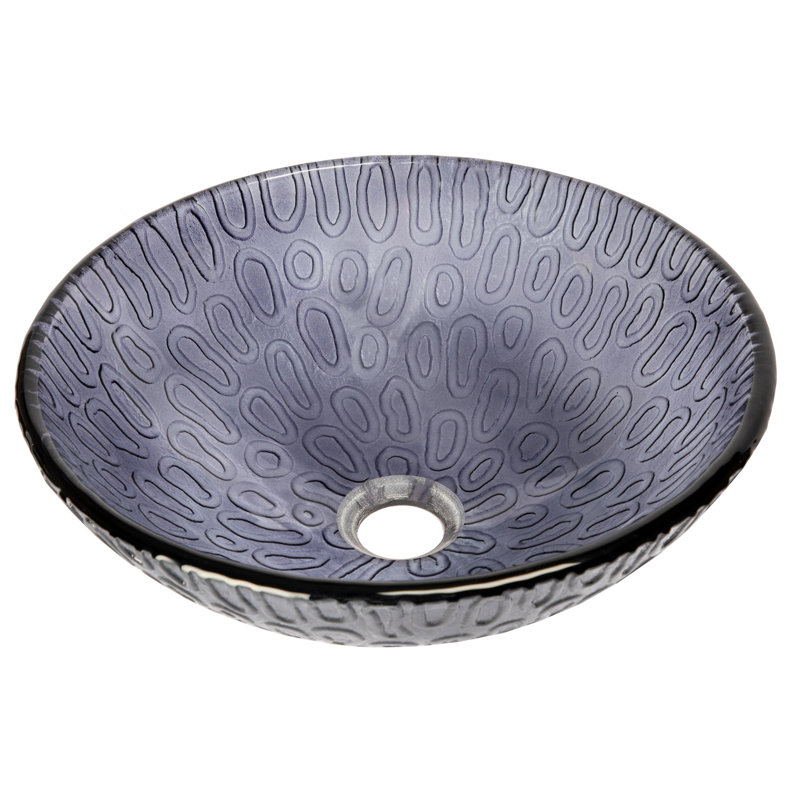 Lavabo de salle de bain circulaire en verre cerceaus