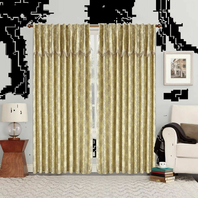 Pedoulas Room Darkening Curtain Pair, 228cm Width x 274cm Drop, Gold