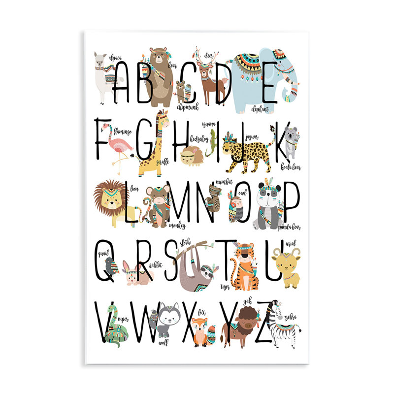 Plaque murale Boho Animal ABCs, H 19 po x l 13 po