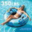 Inflatable Single Pool Float Chair With Headrest And Mesh Seat, 2 Cup Holders & Grip Handles, Made With Durable PVC Material, Portable Water Lounge For Summer Pool Beach Party