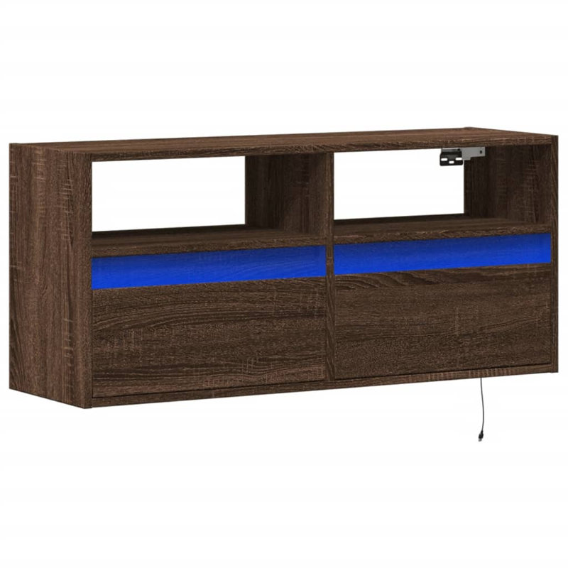 Dallton Unfinished TV Stand, Brown Oak, 100cm