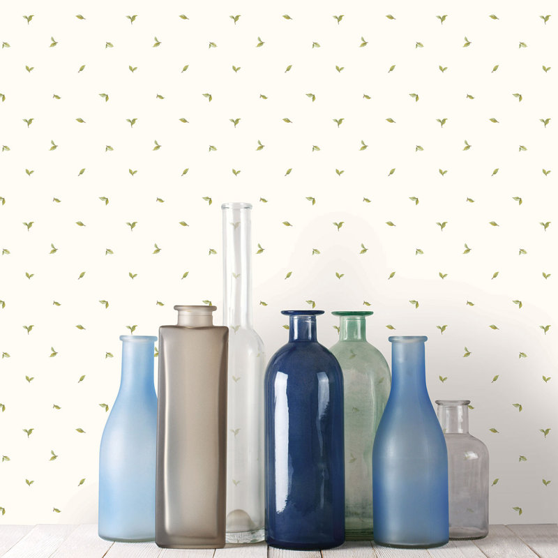 Posey 1000cm x 53cm Matte Non-Pasted Wallpaper Roll, Light Beige/Green