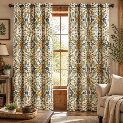 2 pièces de rideaux à œillets à motif floral rétro, art botanique obscurcissant, salon esthétique, habillages de fenêtre décoratifs pour la maison