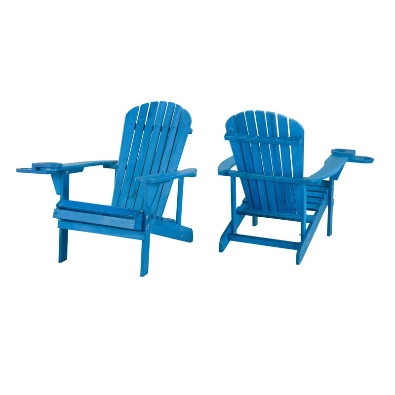 Colyn Pine Outdoor Adirondack Chair, Light Blue