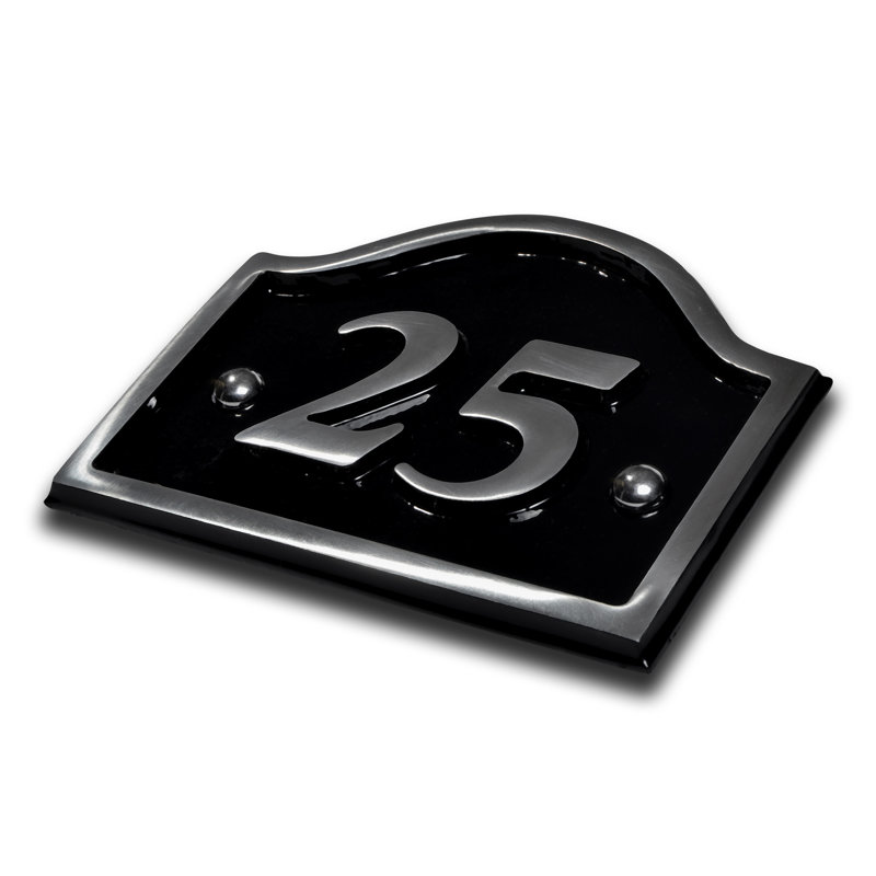 Jaclynn 11.5cm H Reflective Metal House Number, 25
