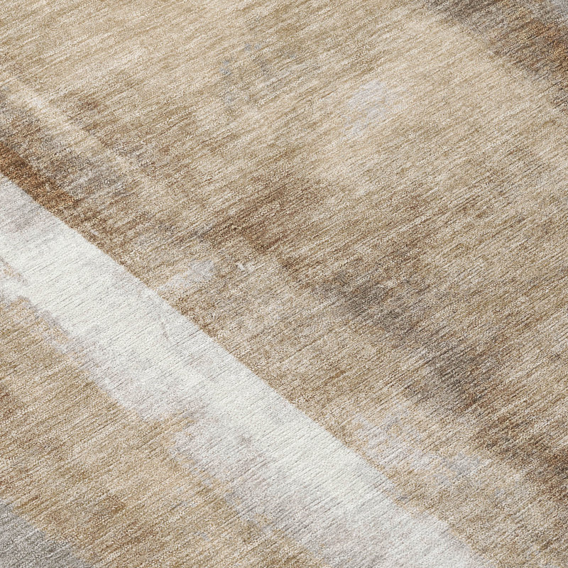 Tapis beige d'intérieur / extérieur lavable à la machine, Rectangle 10 pi x 14 pi