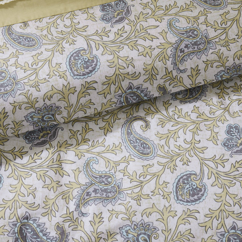 Ensembles de literie élégants en percale de coton, style maison de campagne jaune pour très grand lit