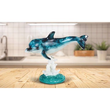 Trinx Jelsy 4H Blue Dolphins on Seashell Figurine Style 2 Unique Gifts