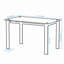 Table de salle à manger moderne en verre trempé avec structure en tube de fer, durable et élégante pour divers espaces.-652981167