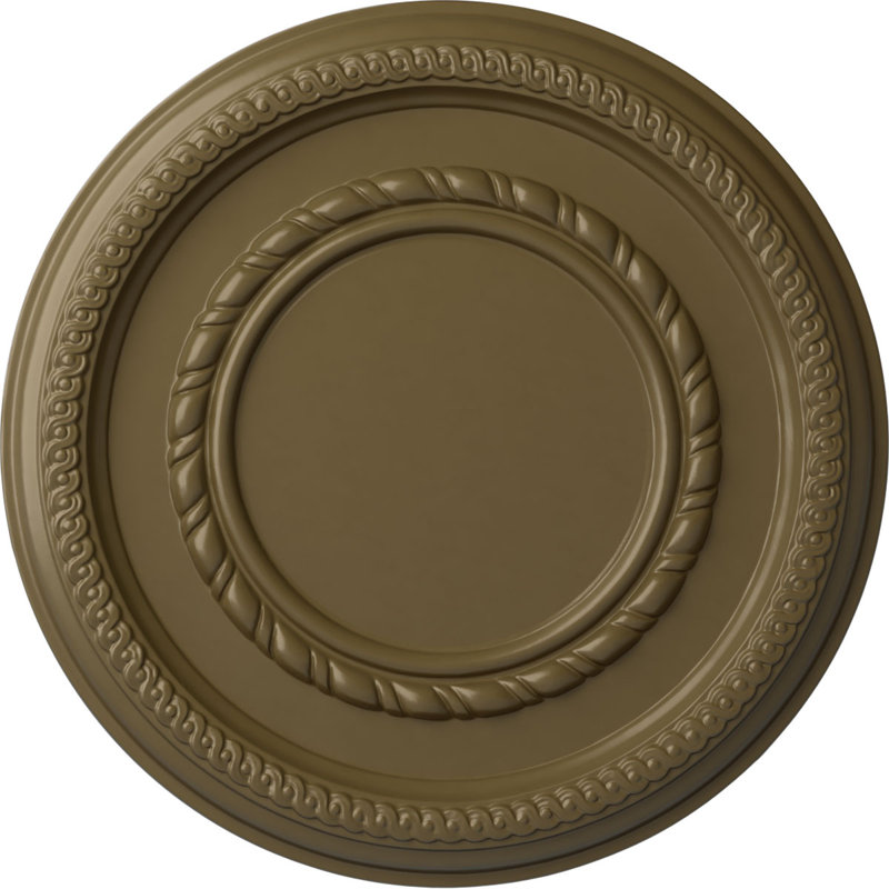 Médaillon de plafond classique Endurathane, DE 12 3/8 po x P 4 po x P 1 1/8 po (convient aux auvents jusqu'à 7 1/4 po), finition topaze fumée peinte à la main