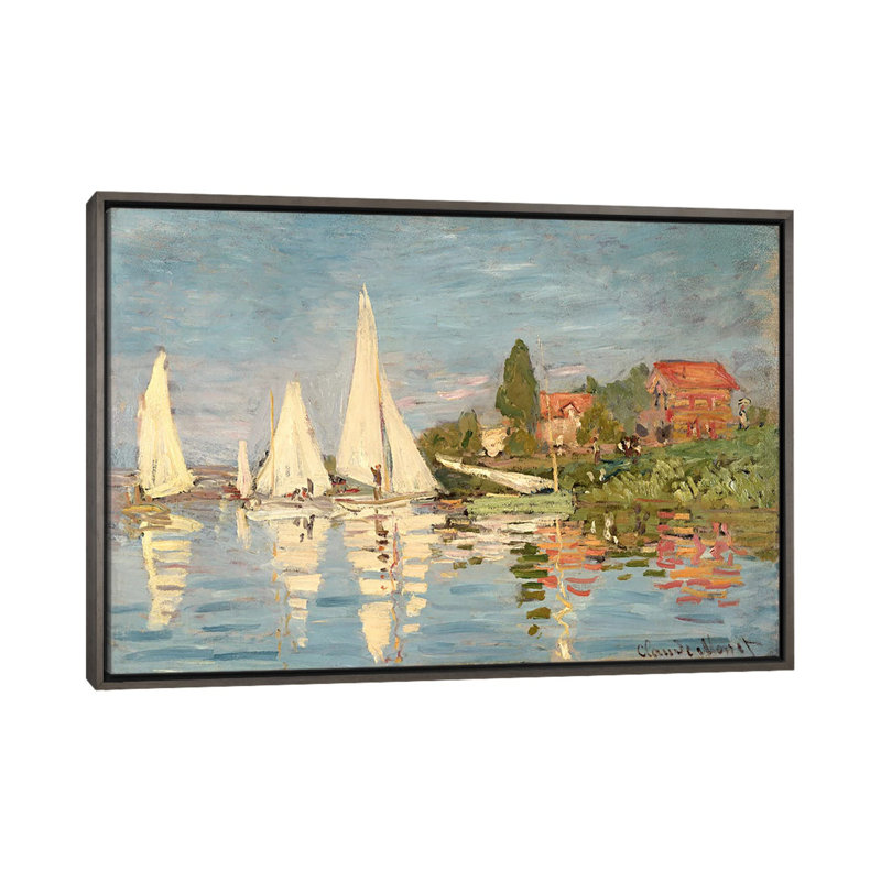 «Regatta at Argenteuil, c.1872» par Claude Monet - Estampe numérique sur toile tendue avec châssis, H 32 po x l 48 po