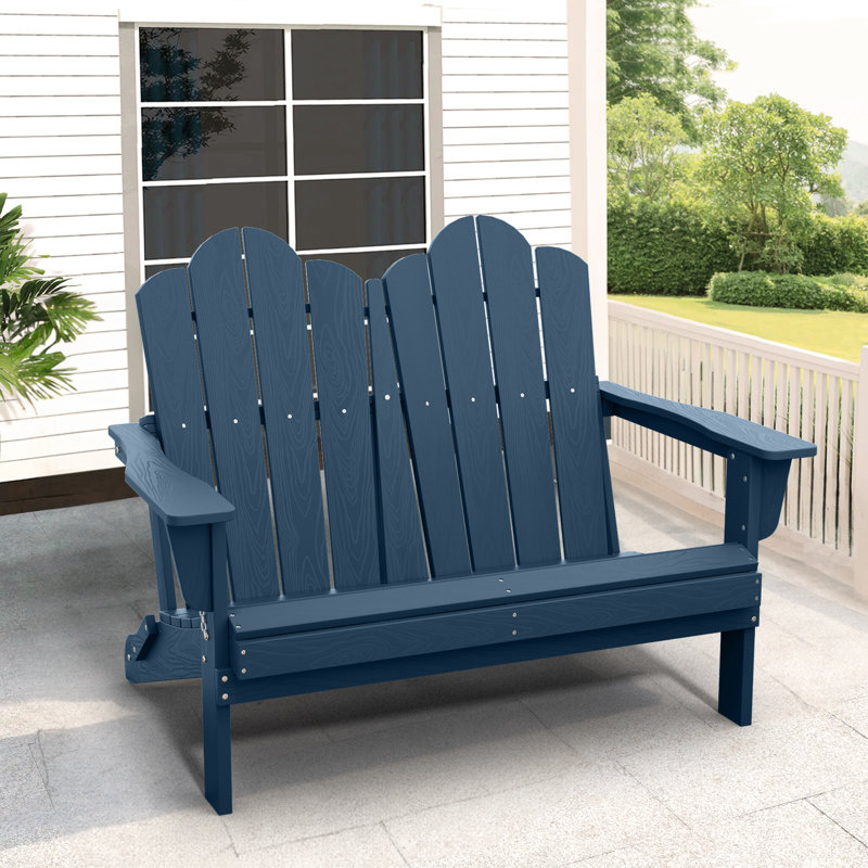 Chaise Adirondack pliante en PEHD Creaghan, Marine
