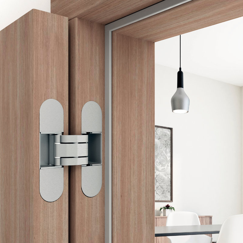 Charnière de porte invisible / dissimulée H 4,6 po x l 1,2 po Eclipse 2.0, Acier Inoxydable, Chrome mat