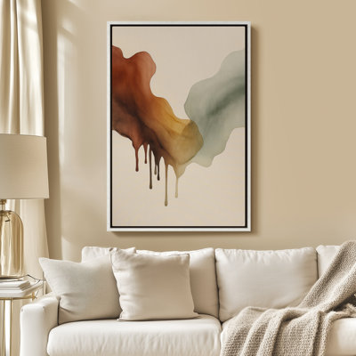 Framed Canvas Wall Art - Vintage Abstract Wall Prints for Bedroom - 16"x24"