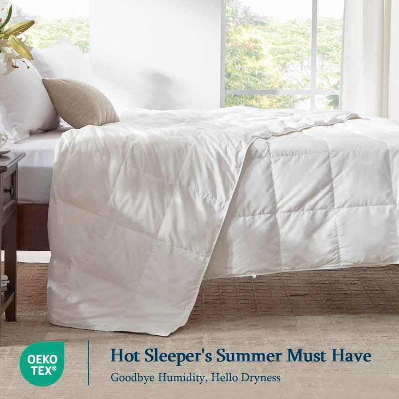 Summer Comforter King Size  Light Duvet Insert For Hot Sleepers Noiseless & Extra Soft