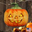 Ornement en bois de forme suspendue halloween citrouille