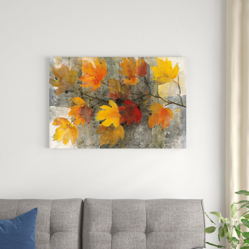 «Autumn Rain» par Albena Hristova - peinture sur toile tendue, H 24 po x l 36 po