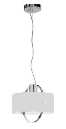 Ring 1-Light Unique / Statement Drum Pendant, 14.25" H x 15.25" W x 15.25" D, Chrome/White