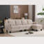 Canapé modulaire convertible avec rangement, canapé en L, canapé à quatre places, canapé modulaire en tissu de lin moderne pour le salon, beige-1106493710