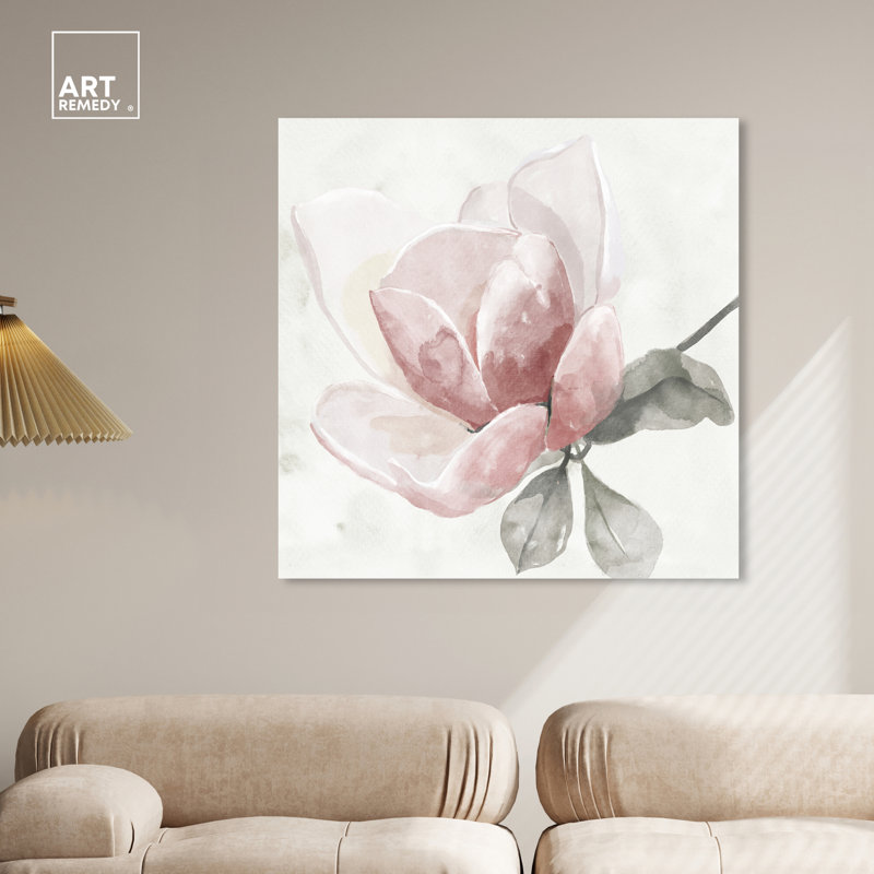 Faded Blush Rose Floral Canvas Wall Art, 40" x 40"