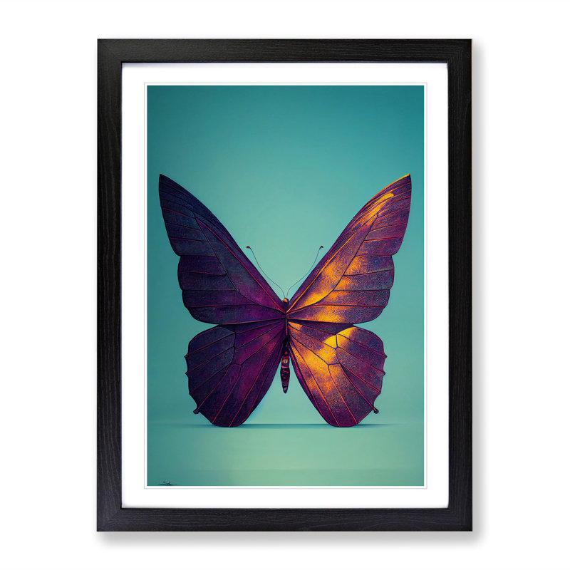 Mysterious Butterfly - Framed Print, Black, 64cm H x 46cm W x 2cm D