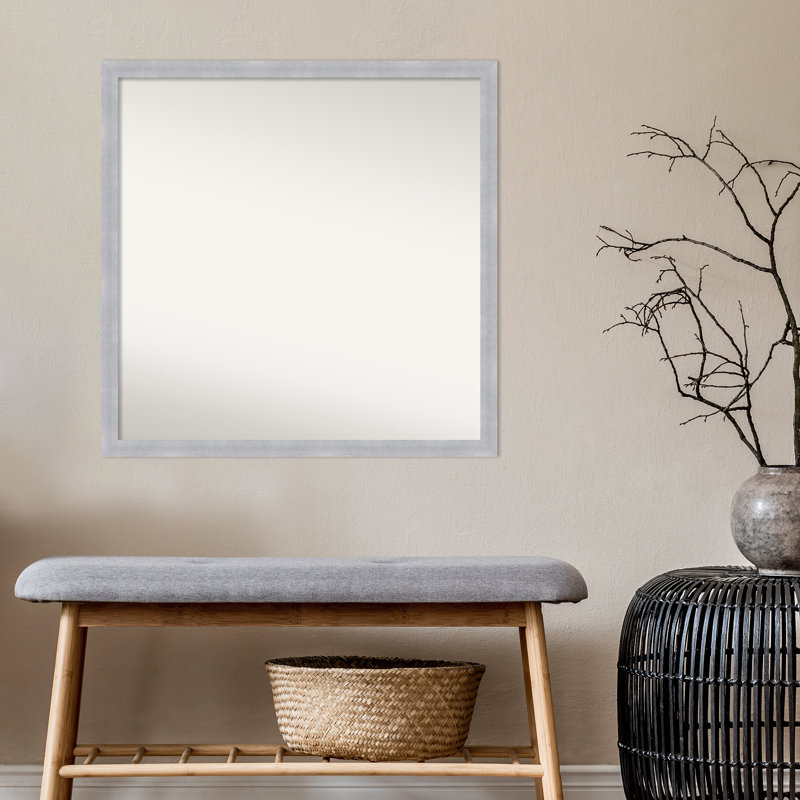 Miroir de salle de bain mural Grace, Nickel brossé, 28 po x 28 po