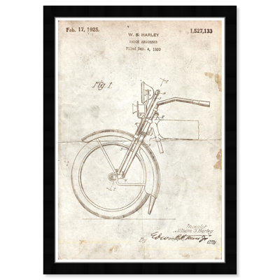 " Transportation Harley Shock Absorber 1925 Parchment Motorcycles "