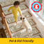 Tapis d'escalier pour marches en bois avec motif de feuille 3D, avec support en TPE, beige