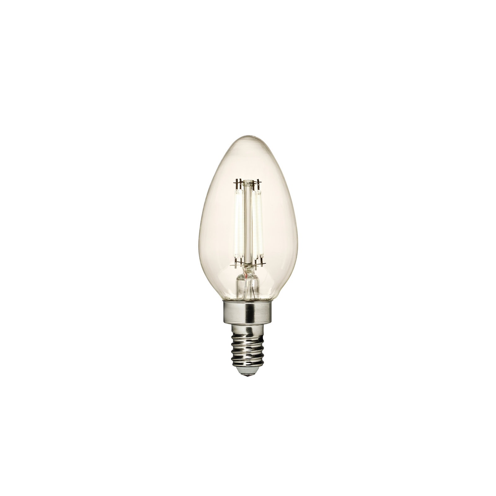 Visual Comfort & Co. LED Torpedo shape 4W 2700K Soft White E12 Candelabra base Clear Edison Style light bulb, 3000 Kelvins