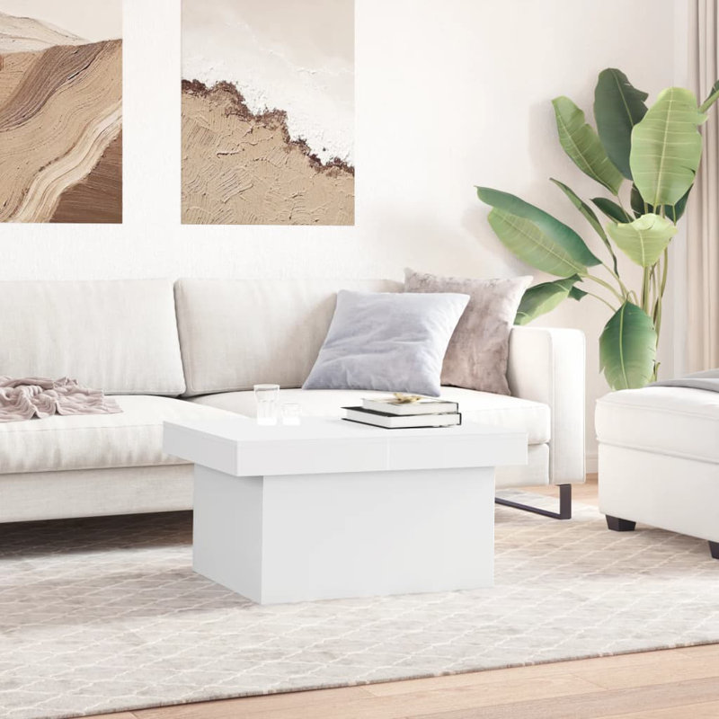 Aquilera Coffee Table with Storage, White, 40cm H x 80cm L x 55cm W