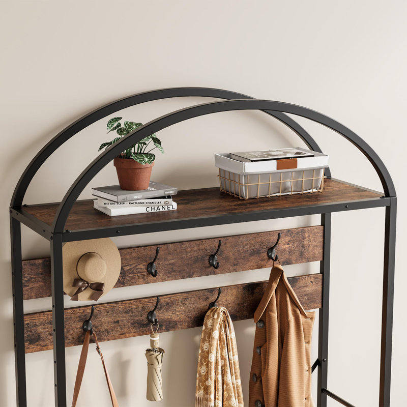 Portemanteau vintage en fer forgé, arche pour entrée, organisateur gain de place