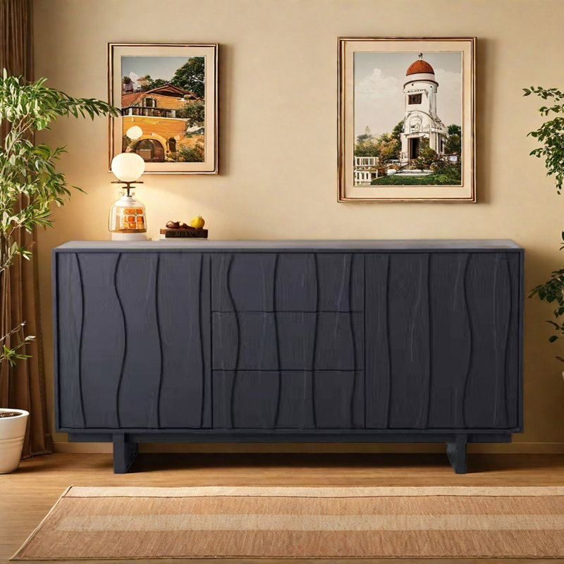 Buffet noir Living Room, H 33,46 po x l 70,87 po x P 15,75 po