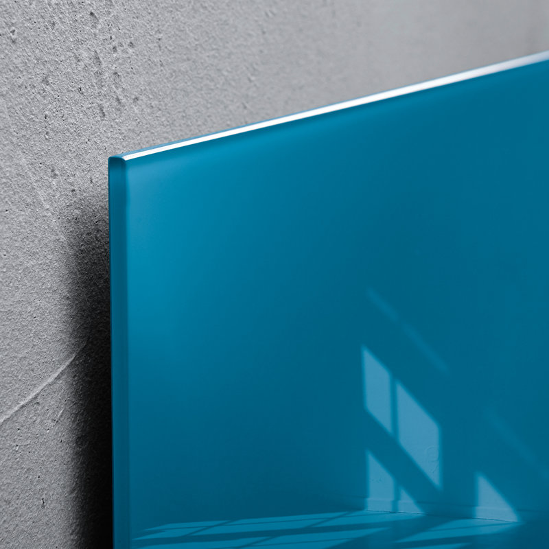 Artverum Wall Mounted Glass Board, Blue, 48cm H x 48cm W x 48cm L