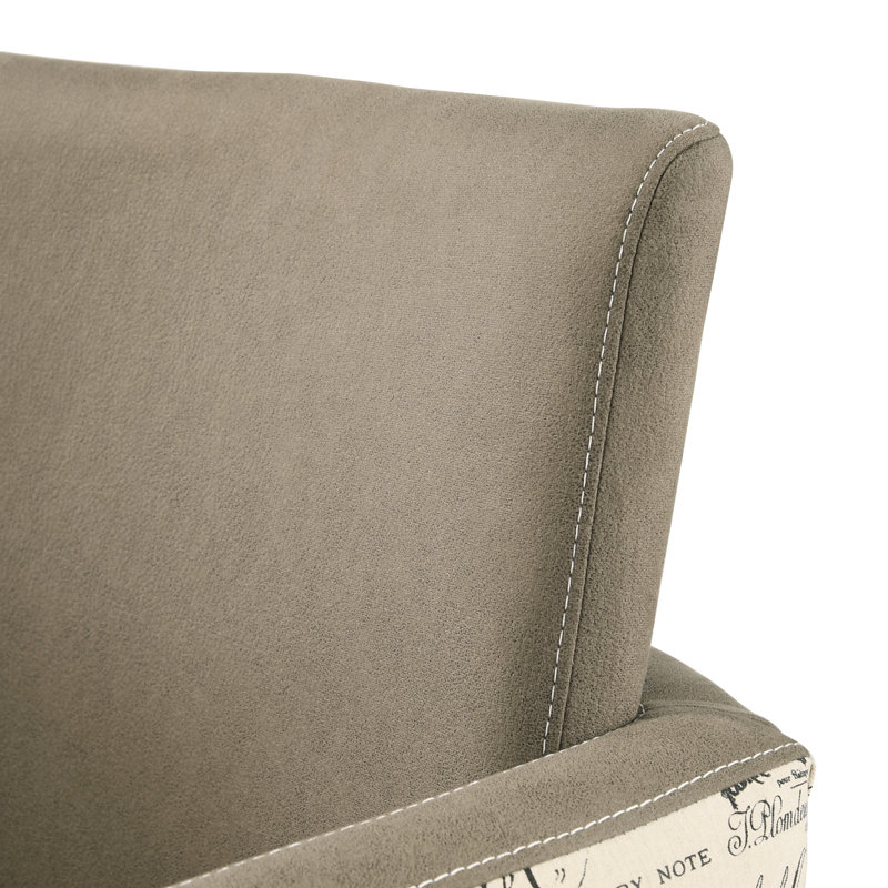 Chaise avec accoudoirs rembourrée Dacher en brun